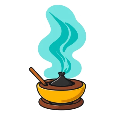 incense burner with smoke sticker