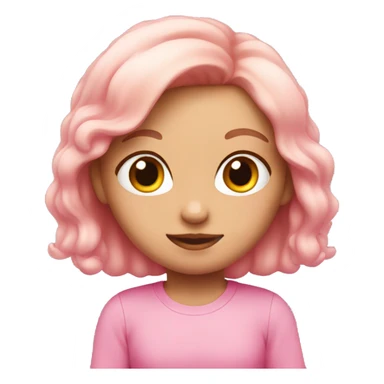 Cute pink emoji for girls  sticker