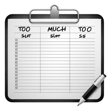 Timetable with one slot scribbled out: “too much sticker