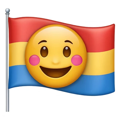 une emoticone avec un drapeau pour dire win sticker
