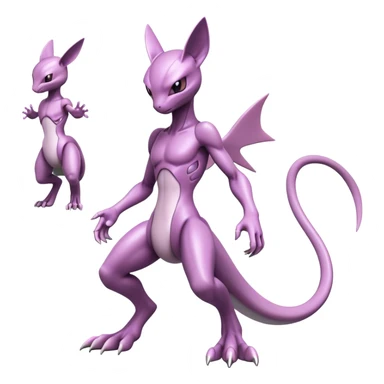  Cool Edgy Shiny Futuristic Ethereal Legendary Mewtwo-Digimon-Genesect-Palkia-Reptile-hybrid full body sticker