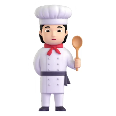 a man with black hair in a chef's suit sticker