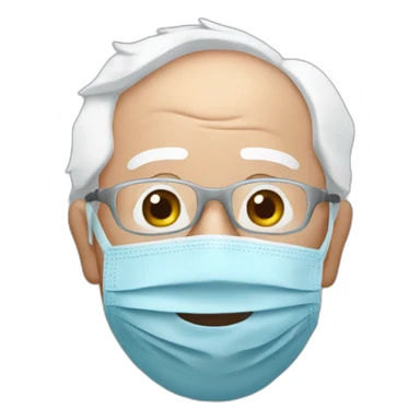 bernie sanders with mouth mask sticker