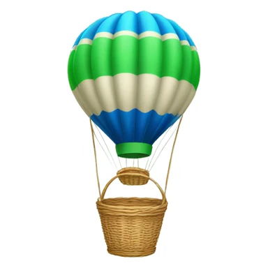 a minimal air balloon with green basket and blue air balloon sticker