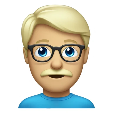 Blond, moustache, eyeglasses and blue eyes sticker