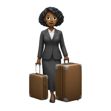 women with a suitcase sticker