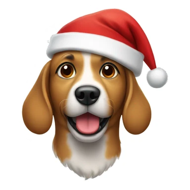 dog wearing santa hat sticker