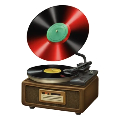 Vintage record player sticker