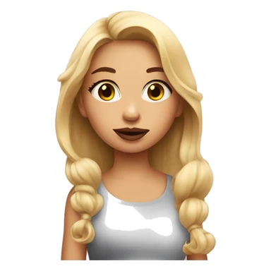 A girl putting a lip gloss on  sticker