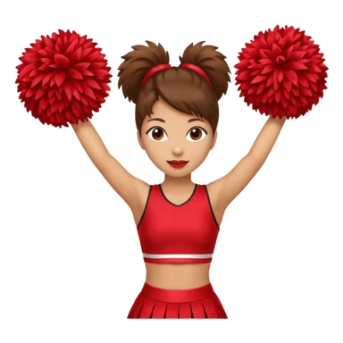 create a tall female cheerleader with pom poms sticker