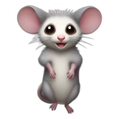 Adult male opossum with fairy wings, he’s flying  sticker