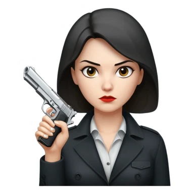 woman hitman with pistol sticker