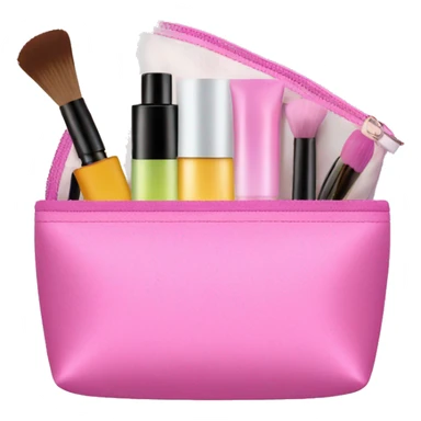 cosmetic bag with cosmetics peeking out sticker