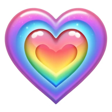heart with a rainbow shimmer outline sticker