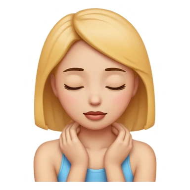 girl emoji holding her neck while her eyes are closed sticker