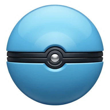 vibrant blue pokeball emoji with a black stripe and highlights sticker