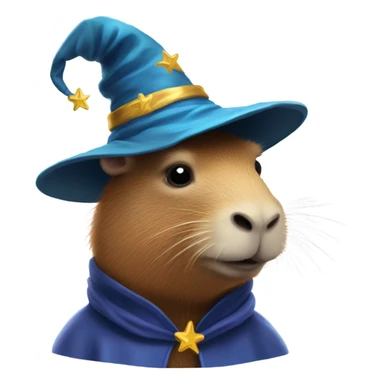 Capybara wizard hat sticker