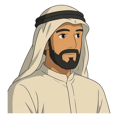 arab man in ghibli style sticker
