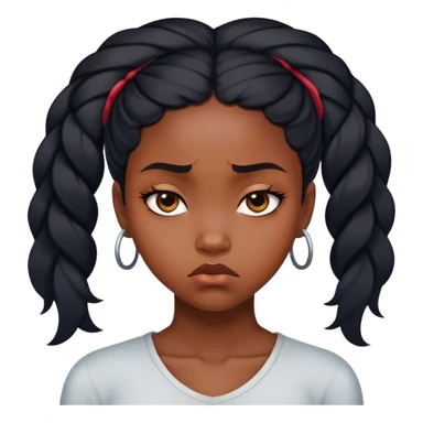 Beautiful black girl sulking sticker