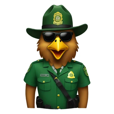 Chickenugget in Border patrol in green uniform sticker