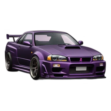 kuromi in gtr r34 sticker