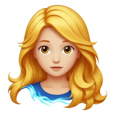 Girl with a shining hair sticker