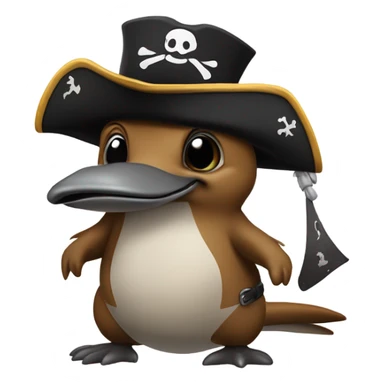 Platypus dressed as a pirate sticker