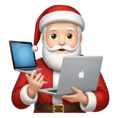 santa god with laptop, direct front sticker