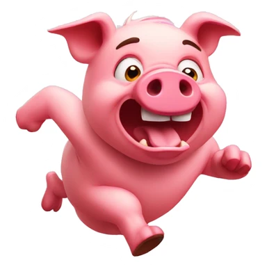 Angry pig running sticker