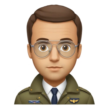 Emanuel macron avec des lunettes de pilot d’avion sticker