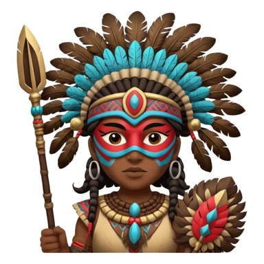 maya masked tradational mayan warrior sticker