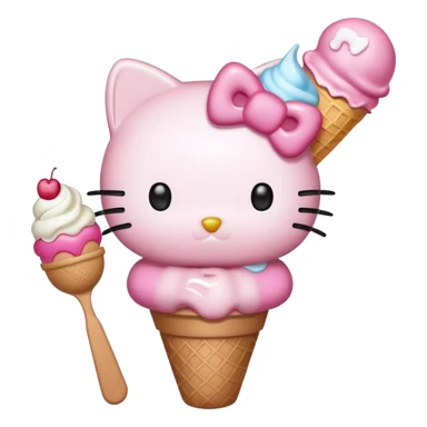 Hello kitty with a ice cream sticker