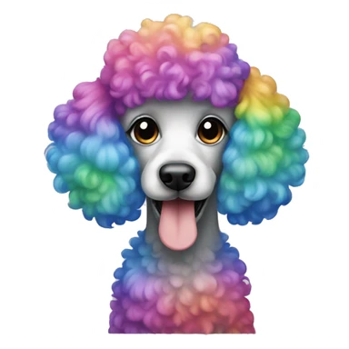 rainbow poodle sticker