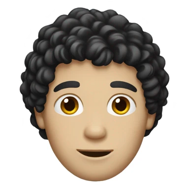 White male with black curly hair sticker
