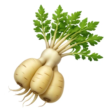 one parsnip root without green leafs sticker