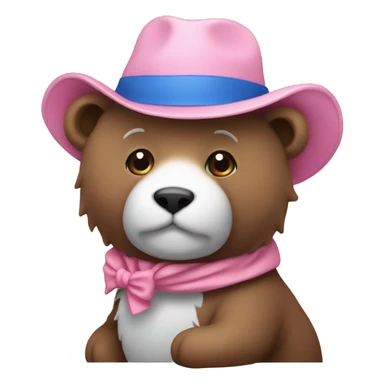 Ours avec un petit chapeau bleu avec des étoile rose dessus sticker