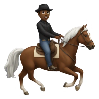 Black person riding horse sticker