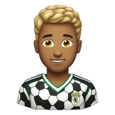 young man with short hair goofy soccer player sticker