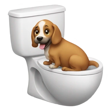 dog in a toilet sticker