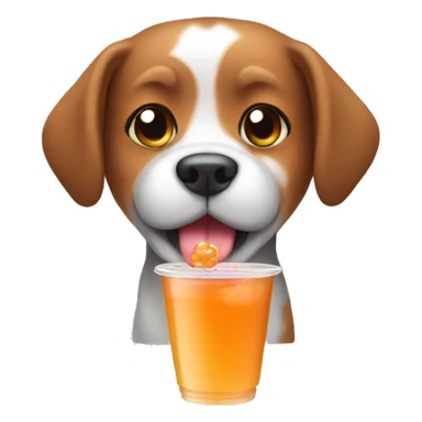 A dog drinking boba sticker