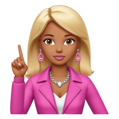 Brown skin blonde hair brown eyed barbie shooting the middle finger  sticker