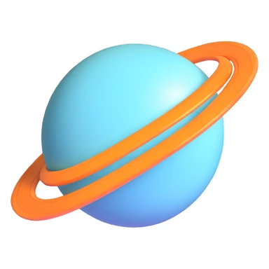 blue planet Uranus with rings sticker