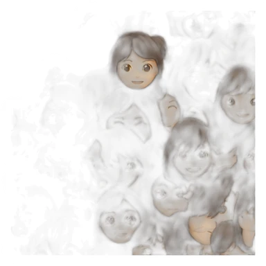 Mujer pelo largo con flequillo sticker