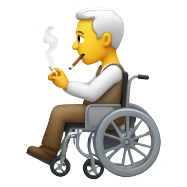 Person in a wheelchair smoking a cigarette sticker