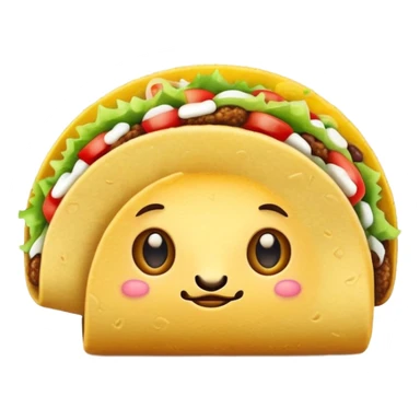 Cute taco with a face sticker