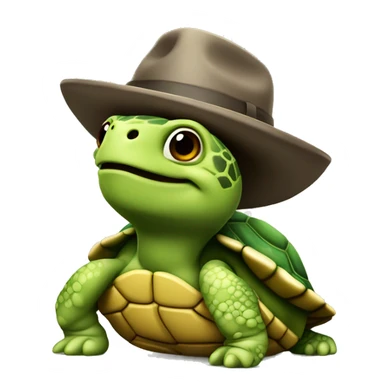 tortue avec un chapeau sticker