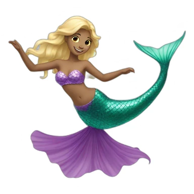 blonde girl mermaid dancing sticker