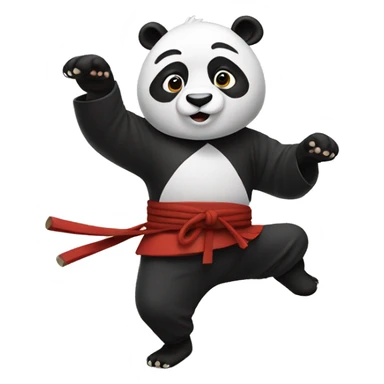 Panda doing kung fu sticker