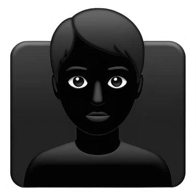 Minimalistic flat vector icon, iOS style, thin black outline on white background. Person silhouette. Black, completely monochrome, matte.  sticker
