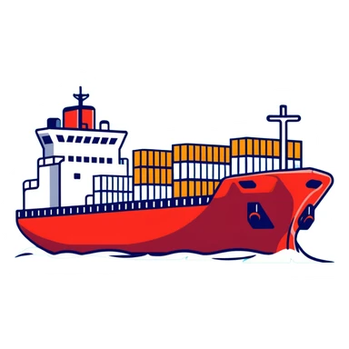 Cargo container ship in ocean sticker